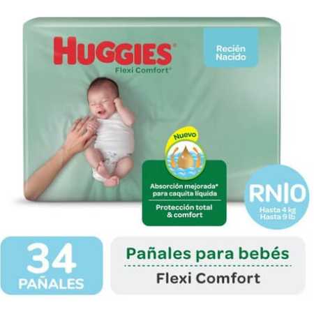 Huggies Flexi Comfort Recien Nacido x 34 unidades