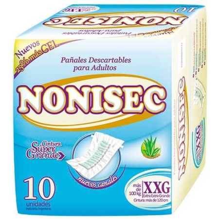 Nonisec pañal recto XXG x 10 unidades