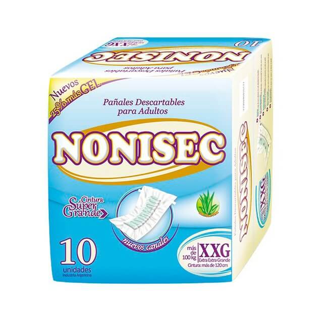 Nonisec pañal recto XXG x 10 unidades