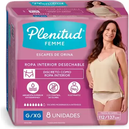 Plenitud Ropa Interior Femme P/M, G/XG x8
