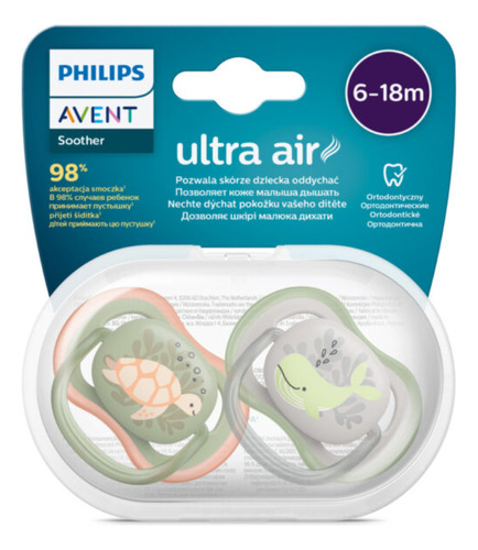 Chupete Philips Avent Ultra Air 6-18M x2