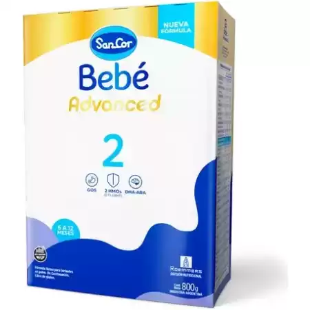 Leche en polvo Sancor Bebé Advanced 2 (Caja x 800gs)
