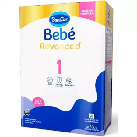 Leche en polvo Sancor Bebé Advanced 1 (Caja x 800gs)