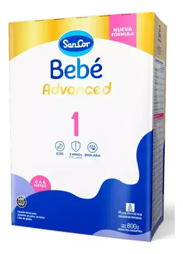 Leche en polvo Sancor Bebé Advanced 1 (Caja x 800gs)