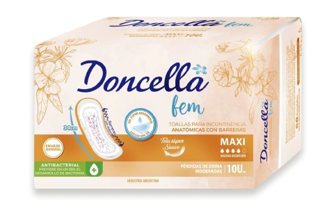 Doncella Fem Toallitas con Barreras- Maxi