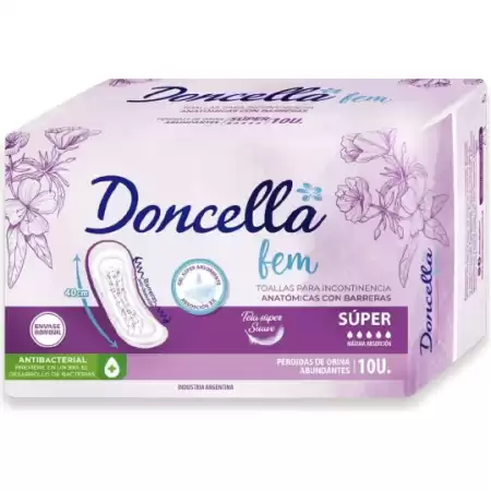 Doncella fem Toallitas con barreras- Súper