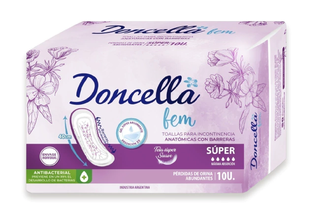 Doncella fem Toallitas con barreras- Súper