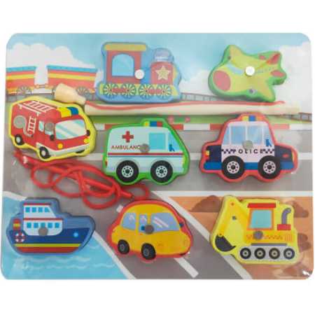 Pesca magnética y juego de encastre de madera "Medios de Transporte"