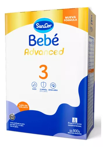 Leche en polvo Sancor Bebé Advanced 3 (Caja x 800gs)
