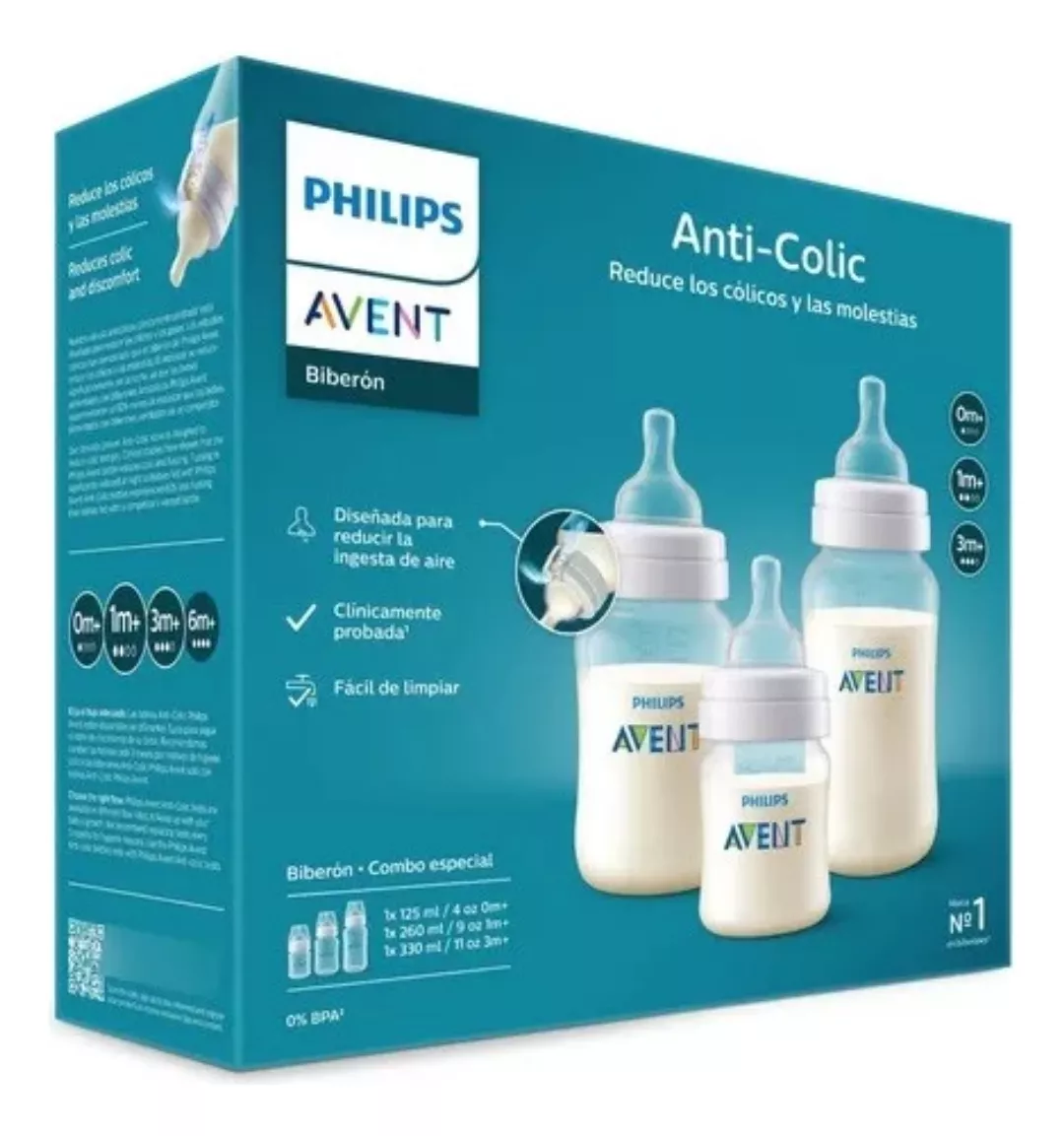 Set Mamaderas Philips Avent Anticólicos SCY119/18 0m+ 1m+ 3m+