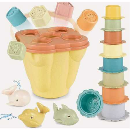 Balde De Encastre Con Formas y Animales 17 Piezas-Baby Favorite