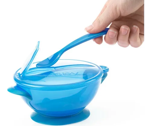 Plato Con Tapa Y Cuchara- Nuby - Imagen 2