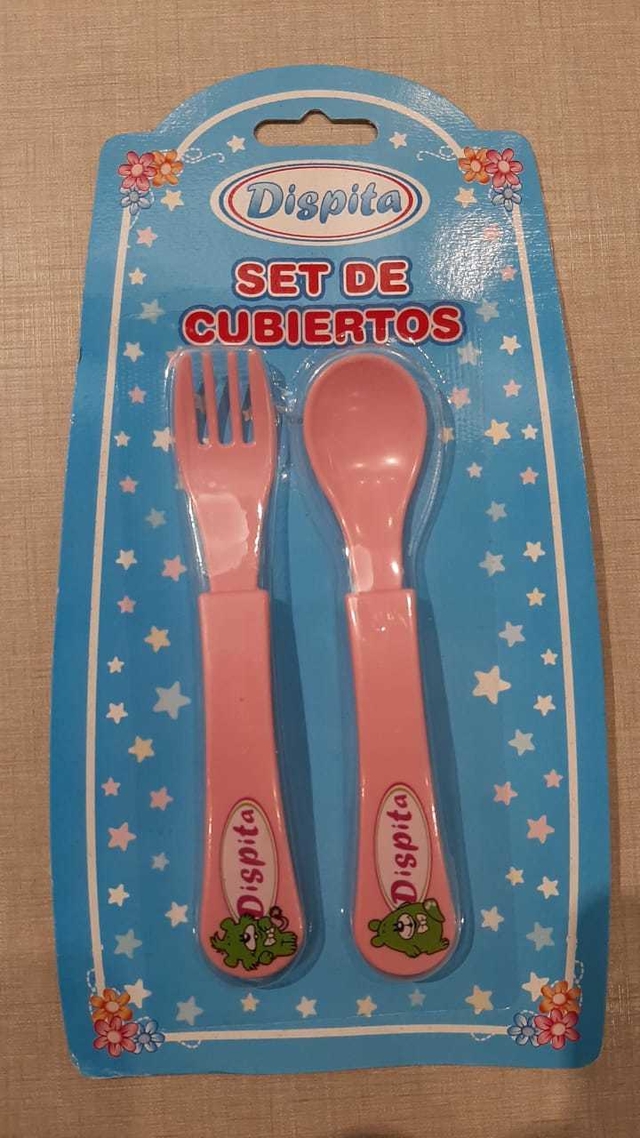 Cuchara y Tenedor Plástico Decorado- Dispita - Imagen 2