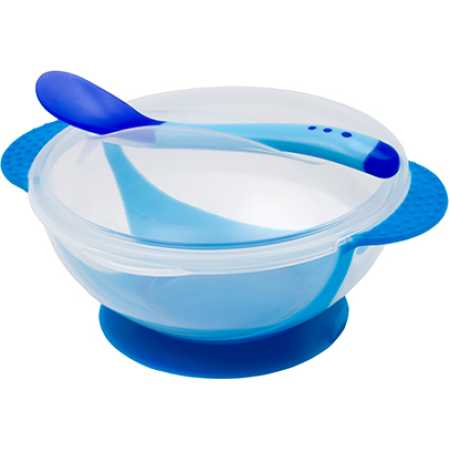 Plato Con Tapa Succión y Cuchara Incorporada- Dispita
