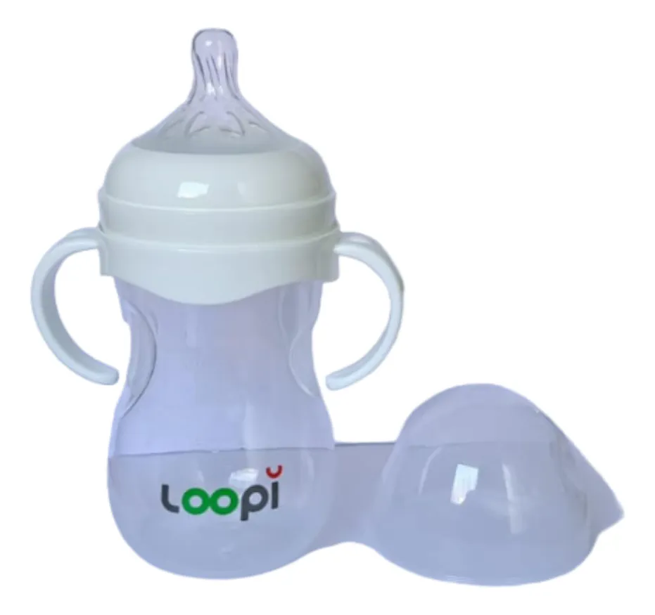 Mamadera Anticolicos 3m+ Con Asas Loopi Love 240ml Color Traslúcido - Imagen 2