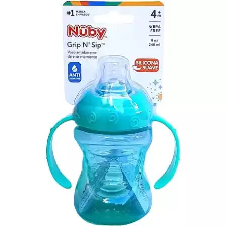 Vaso antiderrame Pico de Silicona con asas Nuby