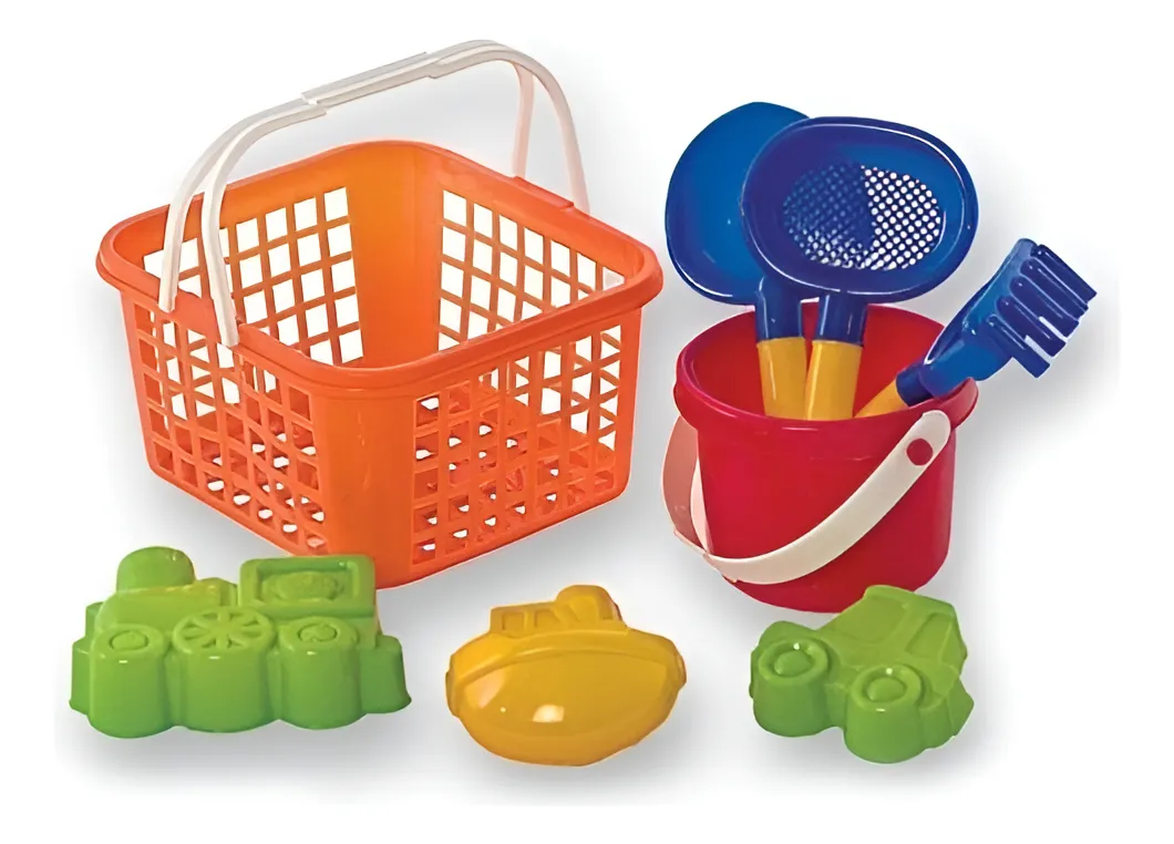 Canasta Playa Con Balde Pala Rastrillo Y Moldes Duravit