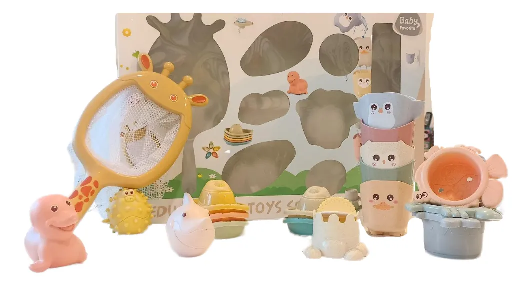 Set De Baño Bebe Animales Formas Y Barcos 22 Piezas- Baby Favorite