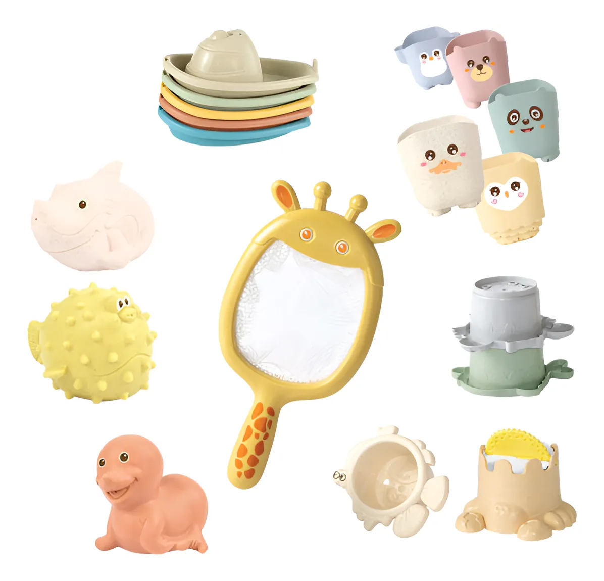 Set De Baño Bebe Animales Formas Y Barcos 22 Piezas- Baby Favorite - Imagen 2