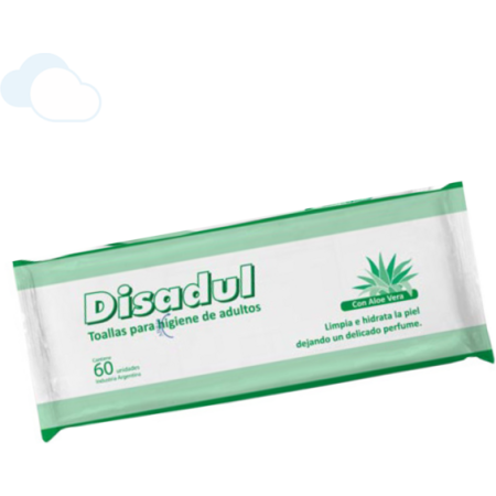 Toallitas Húmedas Para Adulto Con Aloe Vera x 60 Unid Disadul