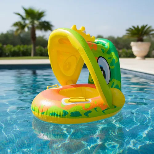 SALVAVIDAS INFANTIL DINOSAURIO CON TOLDO 75CM - Imagen 2