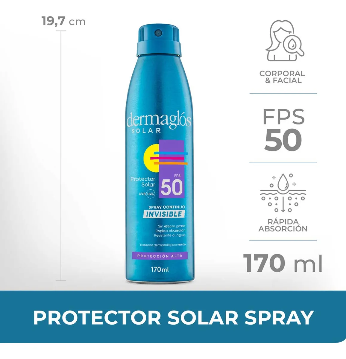 Protector Solar Dermaglós Fps 50 Invisible 170 Ml Nivea